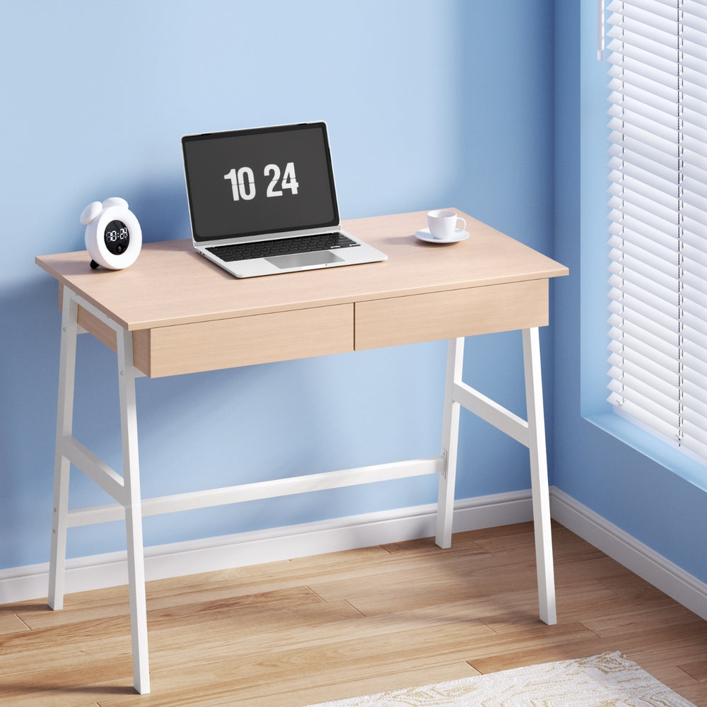 Artiss Computer Desk Drawer Cabinet Oak 100CM-Furniture > Office-PEROZ Accessories