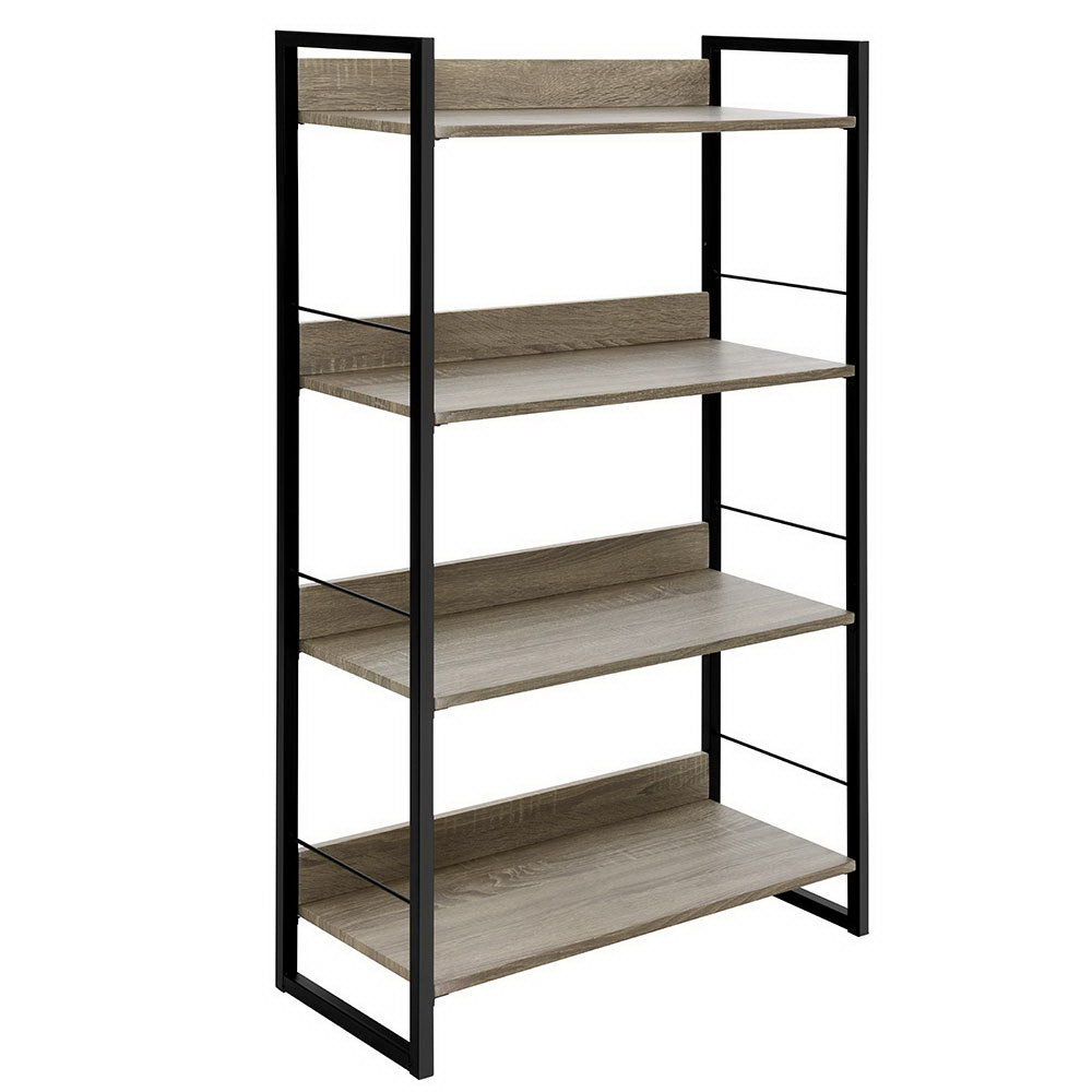 Artiss Bookshelf 4 Tiers - NOE Black and Oak-Furniture > Office-PEROZ Accessories