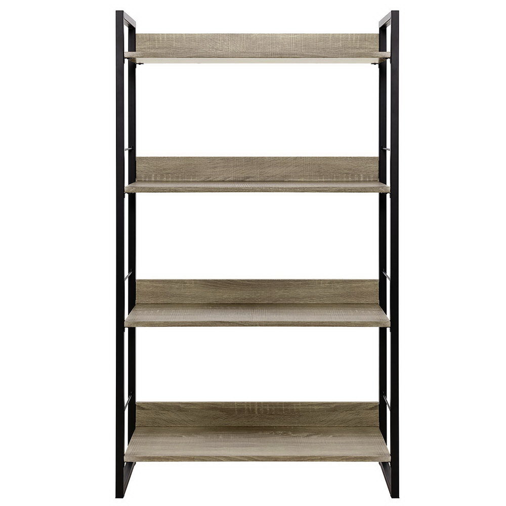 Artiss Bookshelf 4 Tiers - NOE Black and Oak-Furniture > Office-PEROZ Accessories