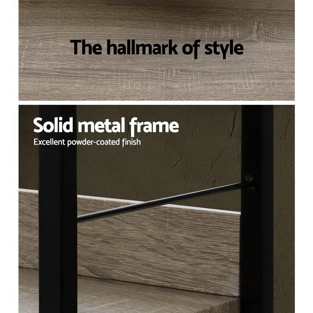 Artiss Bookshelf 4 Tiers - NOE Black and Oak-Furniture > Office-PEROZ Accessories