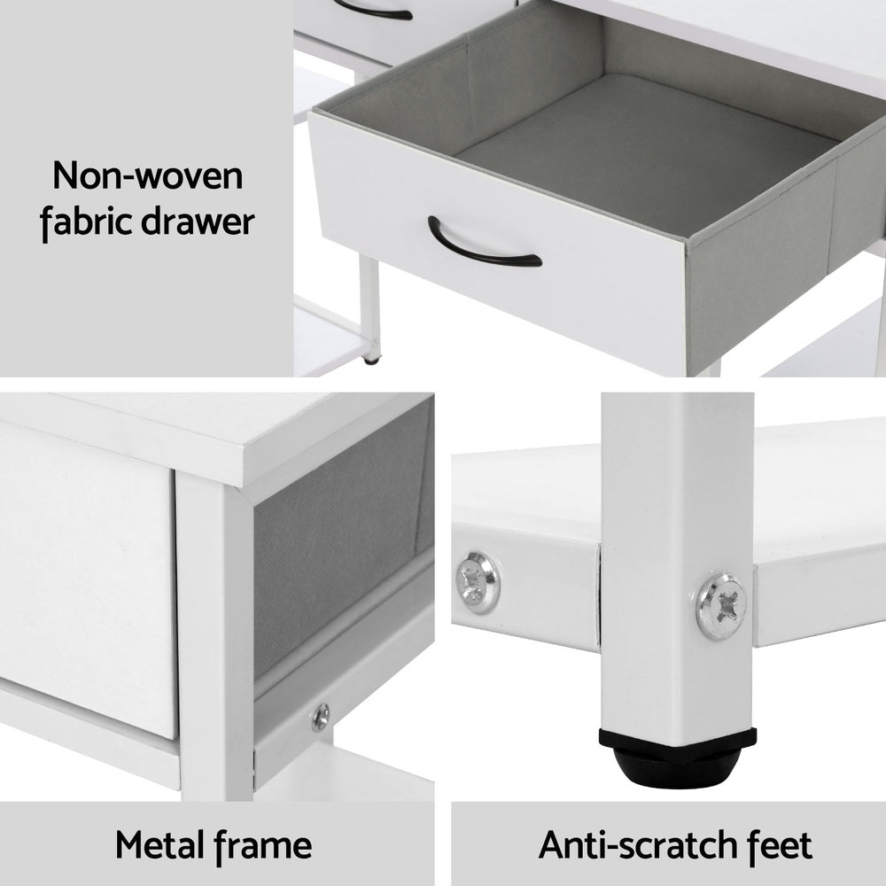 Artiss Computer Desk Drawer Shelves Study Table 120CM White-Furniture > Office-PEROZ Accessories