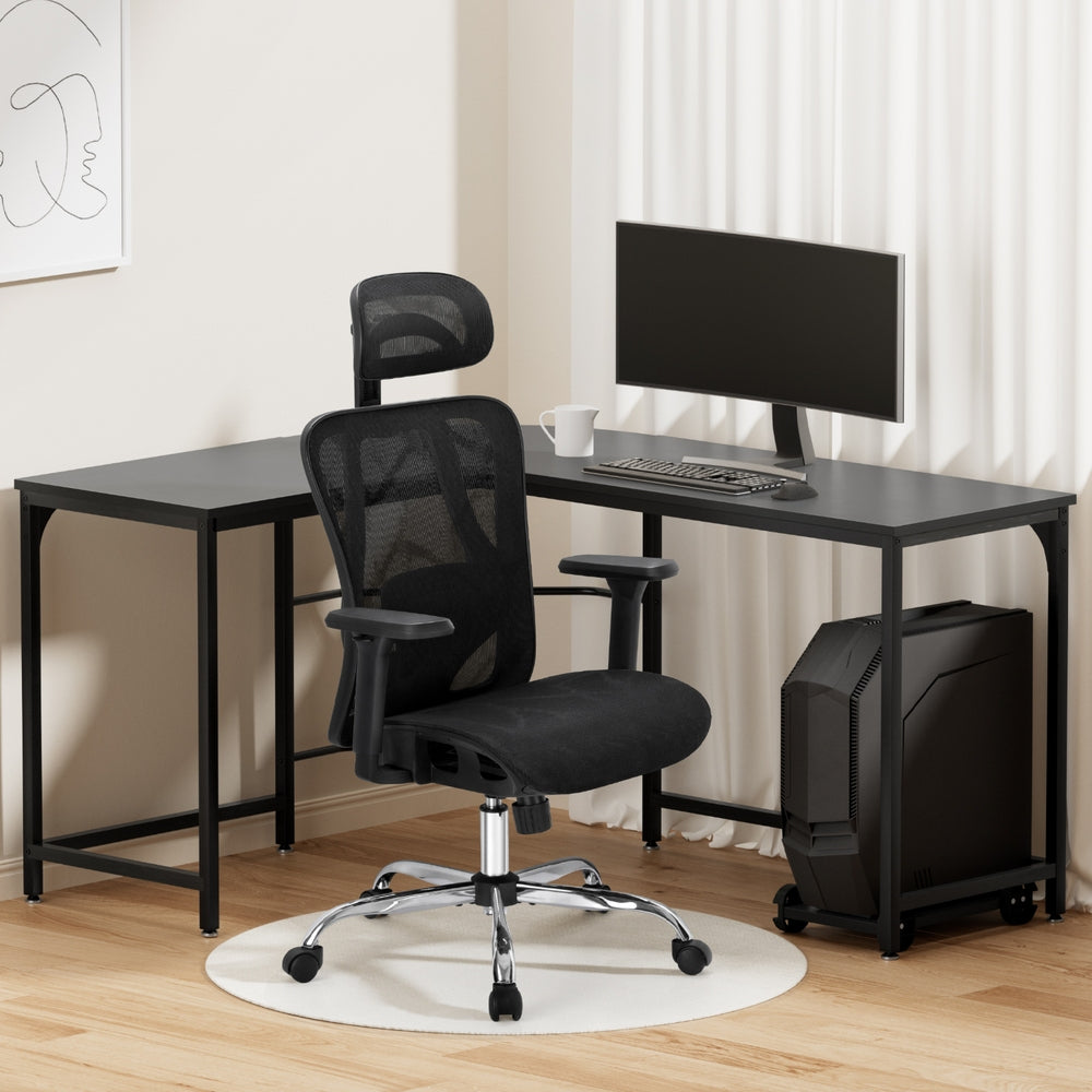 Artiss Computer Desk L-Shape Corner Desks Ergonomic Office Chair Mesh Chairs-Furniture > Office > Desks-PEROZ Accessories