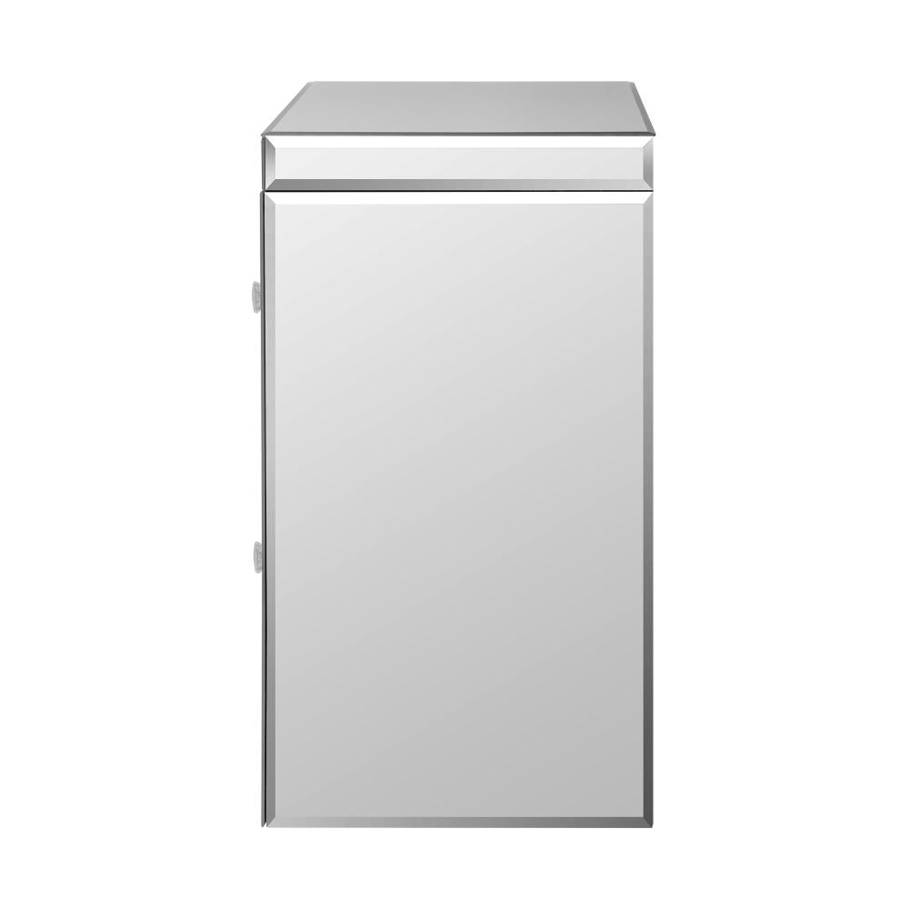 Oikiture Bedside Table, 2 Drawers Mirrored Nightstand Bedroom Storage Cabiner End Table-BedSide Tabless-PEROZ Accessories