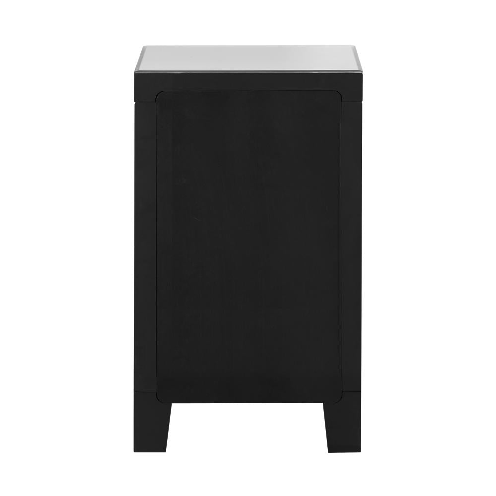 Oikiture Bedside Table, 2 Drawers Mirrored Nightstand Bedroom Storage Cabiner End Table-BedSide Tabless-PEROZ Accessories