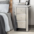 Oikiture Bedside Table, 3 Drawers Mirrored Nightstand Bedroom Storage Cabiner End Table-BedSide Tabless-PEROZ Accessories