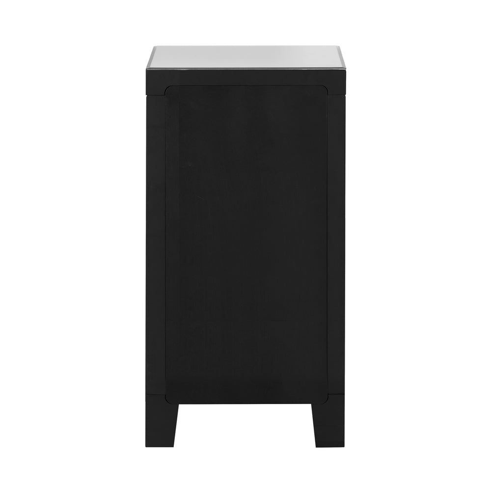 Oikiture Bedside Table, 3 Drawers Mirrored Nightstand Bedroom Storage Cabiner End Table-BedSide Tabless-PEROZ Accessories