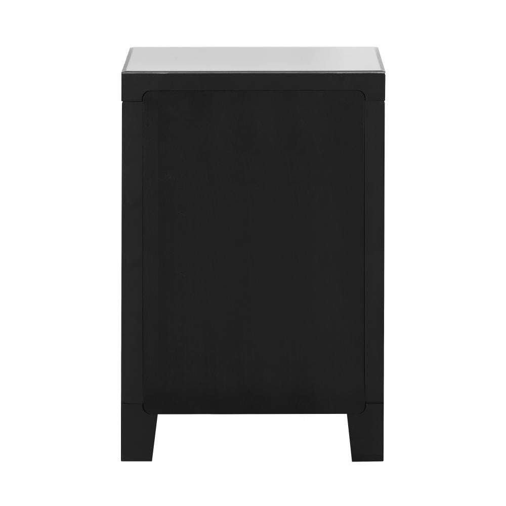 Oikiture Mirrored Bedside Table with 2 Drawers Home Storage Cabiner Nightstand End Table-BedSide Tabless-PEROZ Accessories