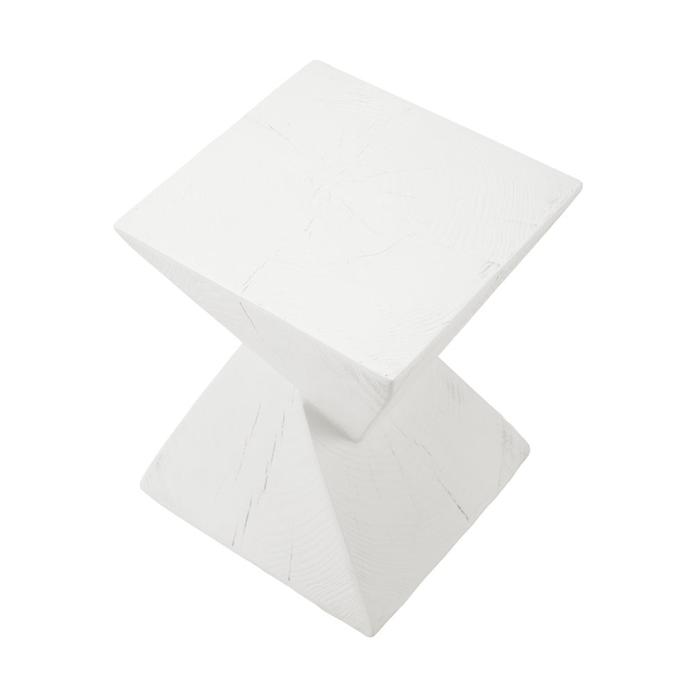 Oikiture Side Table Terrazzo Concrete White-BedSide Tabless-PEROZ Accessories