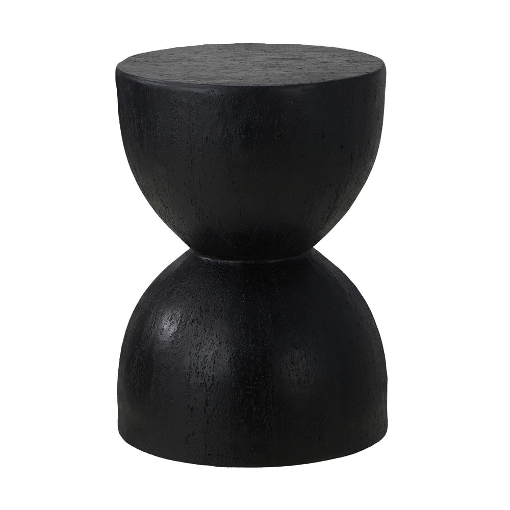 Oikiture Side Table Concrete Outdoor Indoor Black-BedSide Tabless-PEROZ Accessories