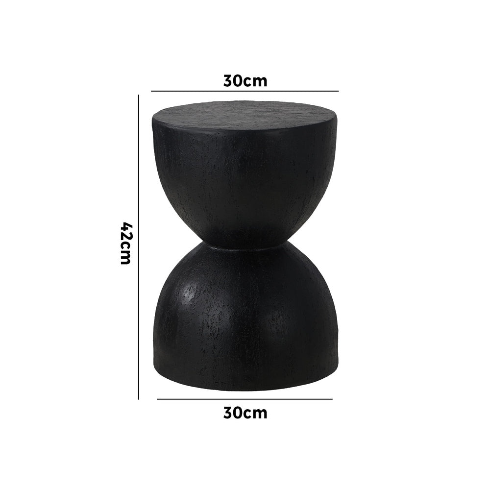 Oikiture Side Table Concrete Outdoor Indoor Black-BedSide Tabless-PEROZ Accessories