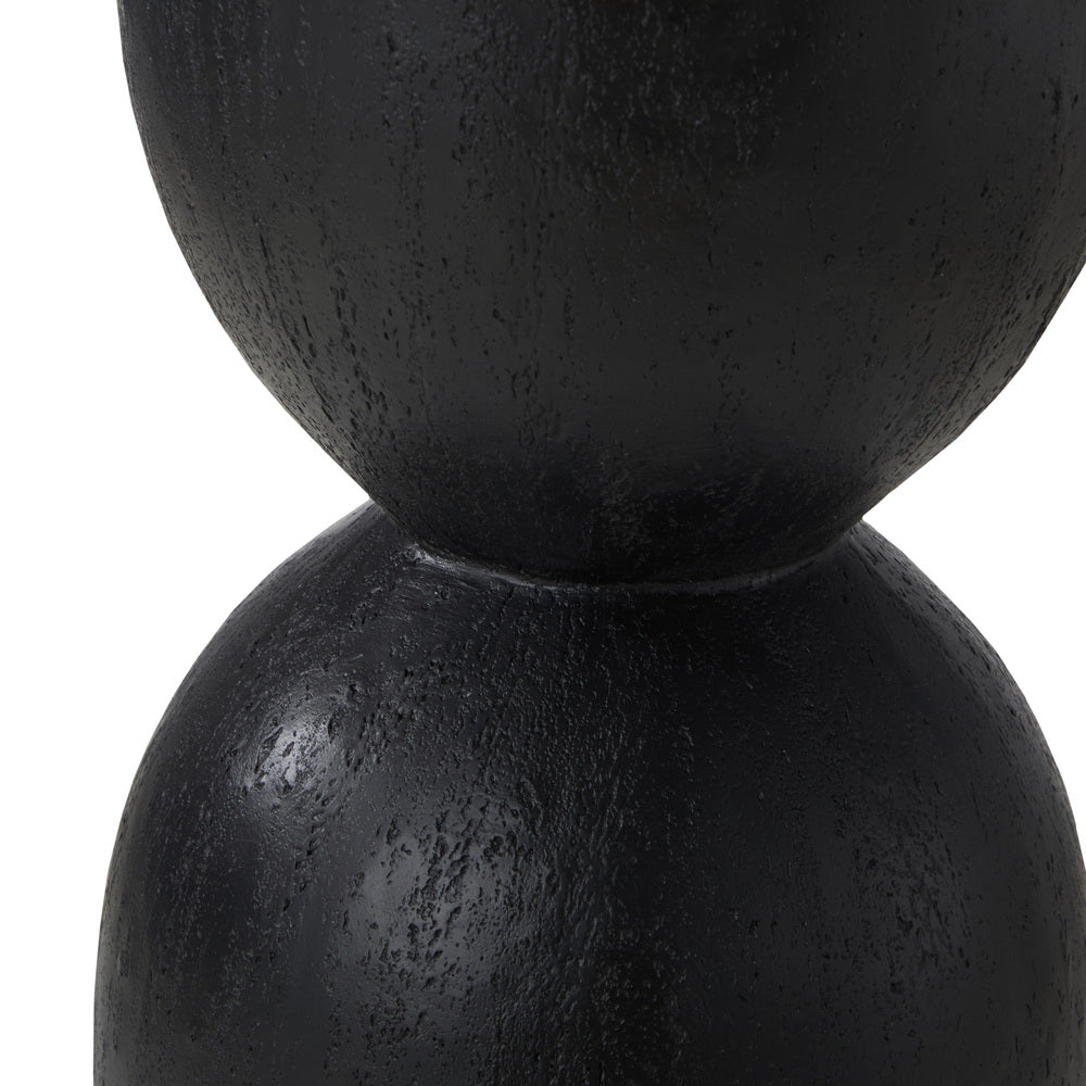 Oikiture Side Table Concrete Outdoor Indoor Black-BedSide Tabless-PEROZ Accessories