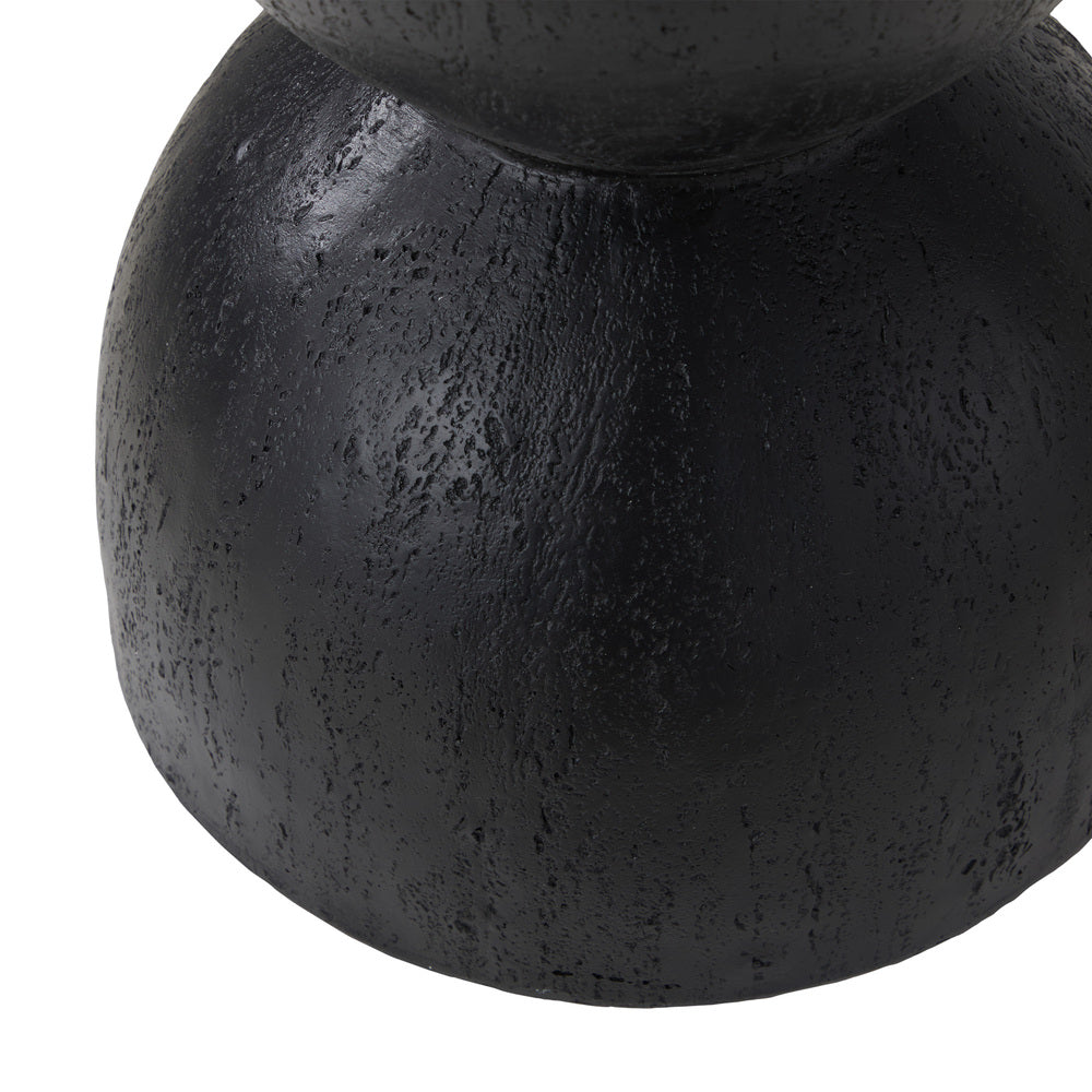 Oikiture Side Table Concrete Outdoor Indoor Black-BedSide Tabless-PEROZ Accessories
