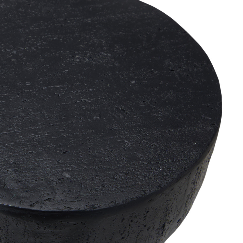 Oikiture Side Table Concrete Outdoor Indoor Black-BedSide Tabless-PEROZ Accessories