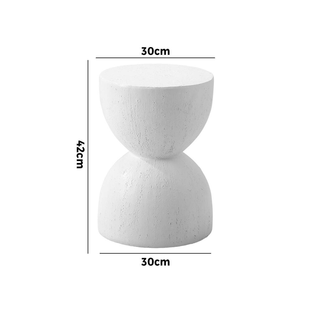 Oikiture End Table Terrazzo Hourglass Coffee Table Side Table Stool Stand-BedSide Tabless-PEROZ Accessories