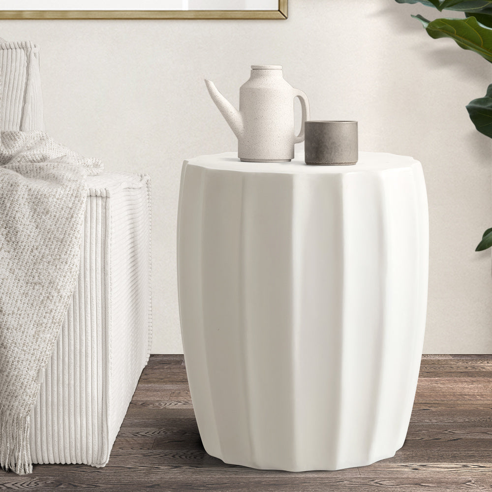 Oikiture Side Table Terrazzo Concrete Outdoor Stand-BedSide Tabless-PEROZ Accessories