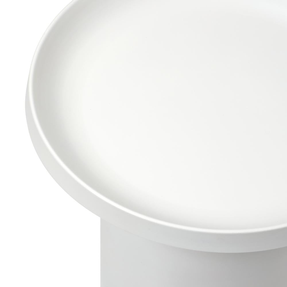 Oikiture Coffee Table Round End Table Side Table White-Side Tables-PEROZ Accessories