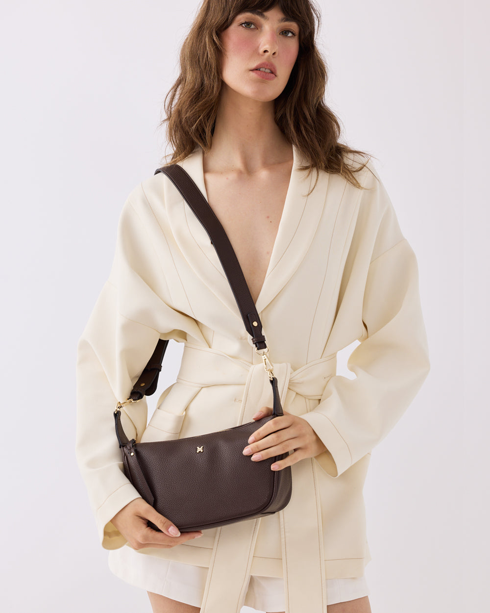 Ella Zip Top Crossbody Bag With Plait Zip Puller Detail-Handbags-PEROZ Accessories