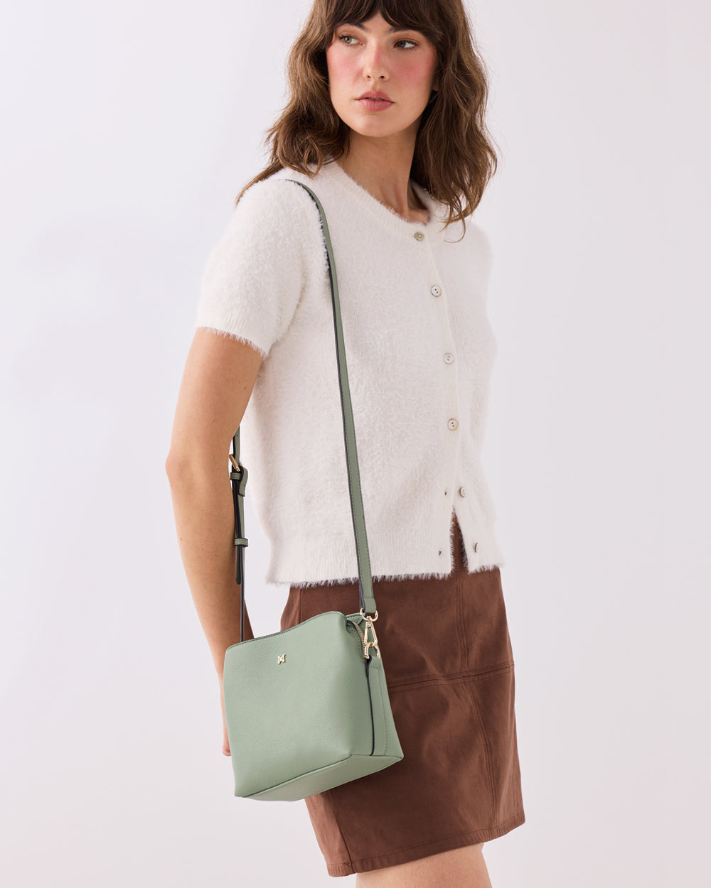 Danni Small 3 Compartment Bucket Crossbody Bag-Handbags-PEROZ Accessories