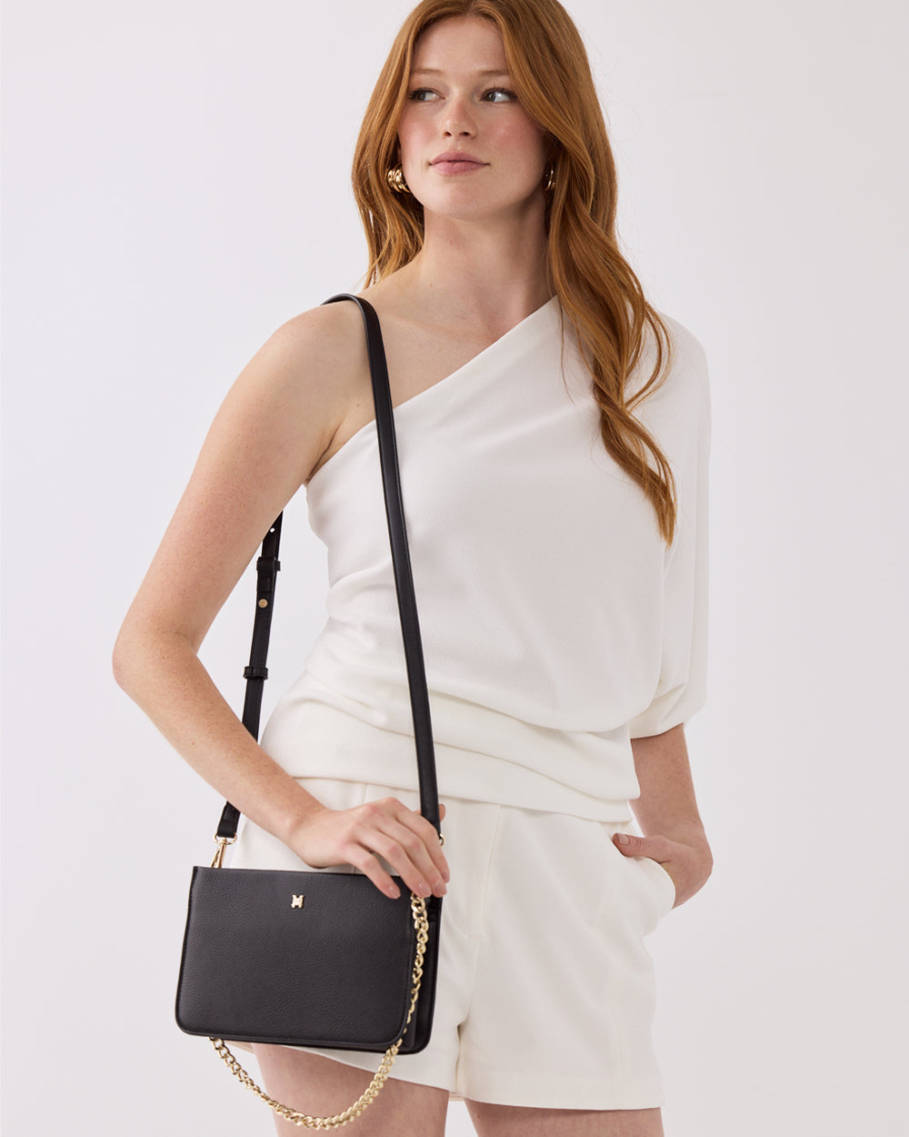 Lucinda Zip Top Convertible Chain & Crossbody Bag-Handbags-PEROZ Accessories