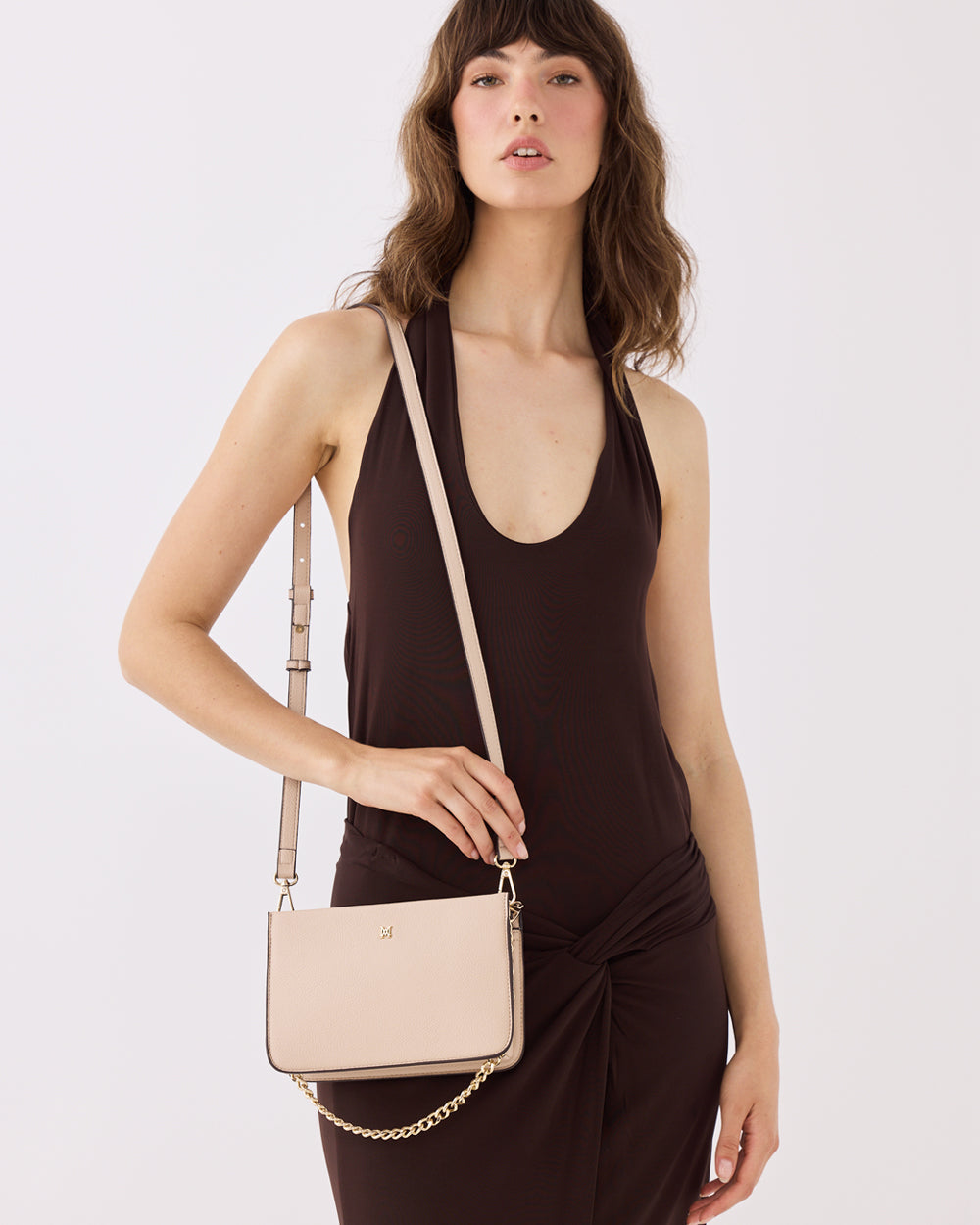 Lucinda Zip Top Convertible Chain & Crossbody Bag-Handbags-PEROZ Accessories