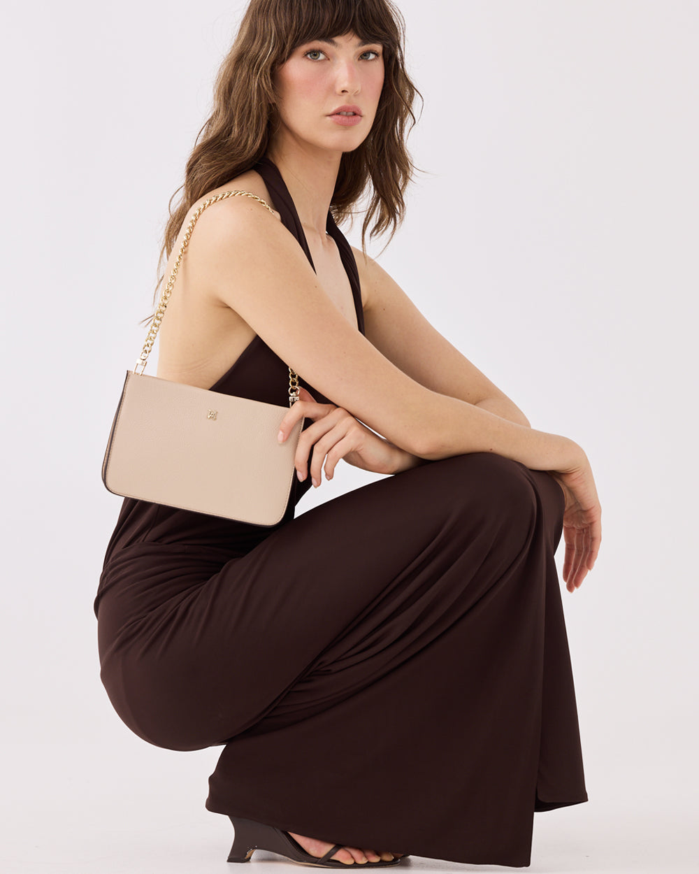 Lucinda Zip Top Convertible Chain & Crossbody Bag-Handbags-PEROZ Accessories