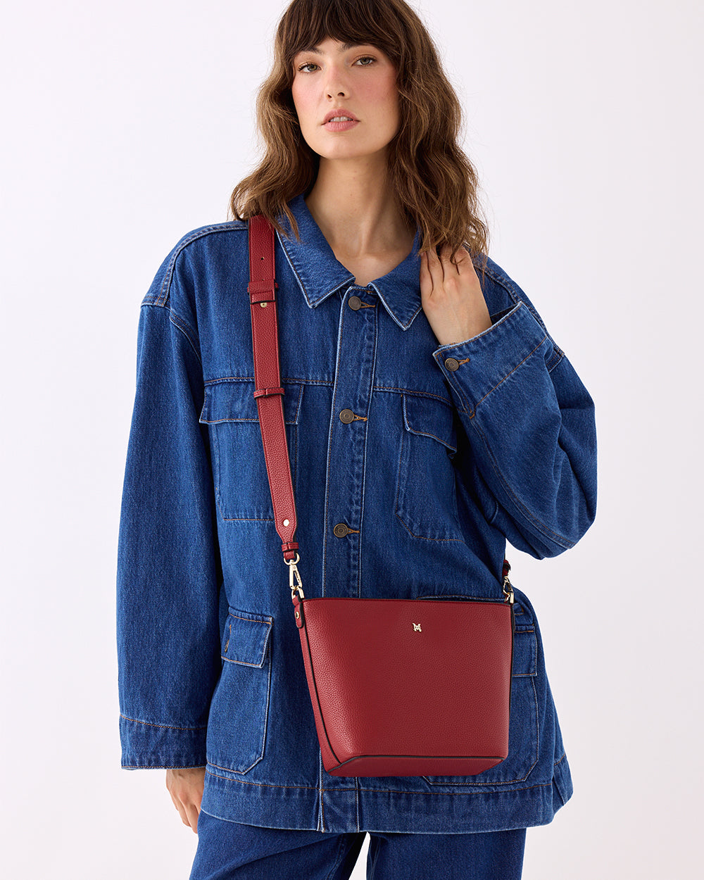 Remi Zip Top Bucket Crossbody Bag-Handbags-PEROZ Accessories