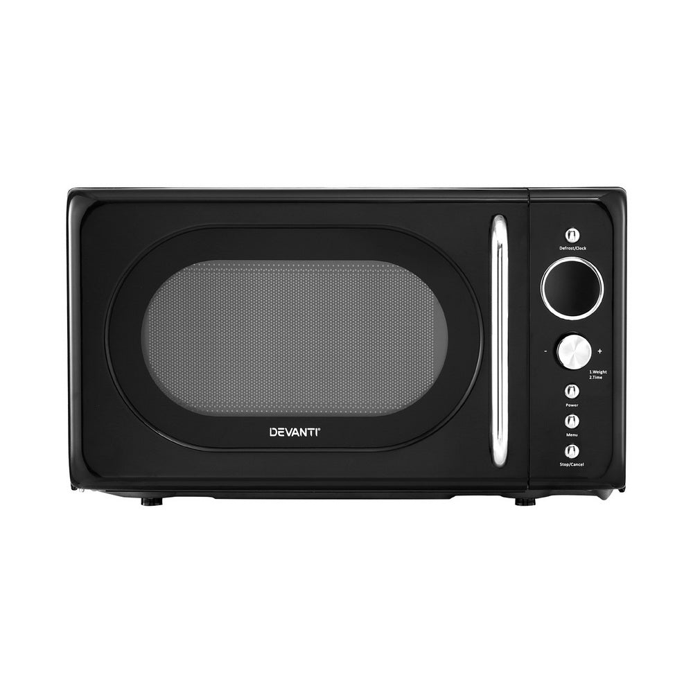 Devanti 20L Microwave Oven 700W Black-Appliances > Kitchen Appliances > Microwave Ovens-PEROZ Accessories