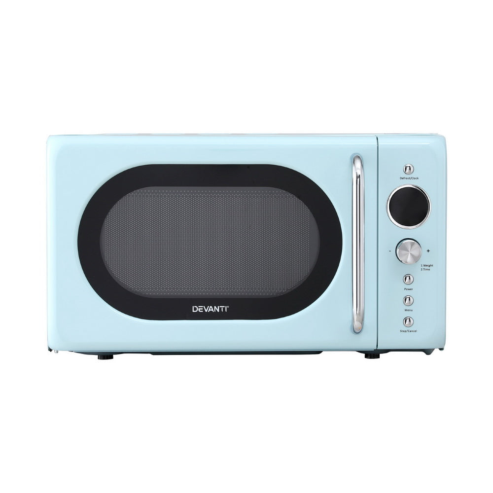 Devanti 20L Microwave Oven 800W Blue-Appliances > Kitchen Appliances > Microwave Ovens-PEROZ Accessories