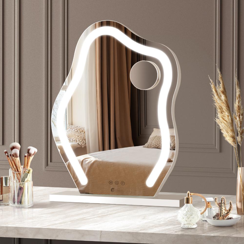 Oikiture Bluetooth Hollywood Makeup Mirror LED 45x58cm-Makeup Mirrors-PEROZ Accessories