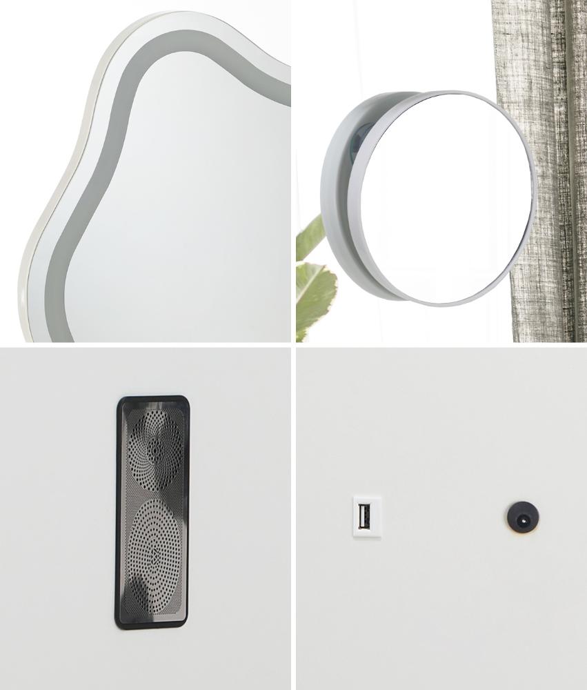 Oikiture Bluetooth Hollywood Makeup Mirror LED 45x58cm-Makeup Mirrors-PEROZ Accessories