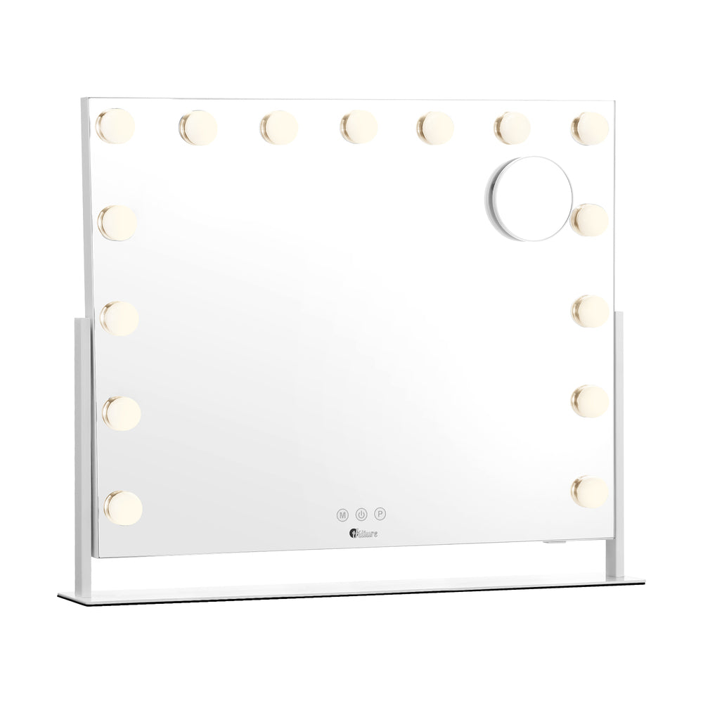 Oikiture Hollywood Makeup Mirrors LED Lights Bluetooth Rotation Vanity 58x46cm-Makeup Mirrors-PEROZ Accessories