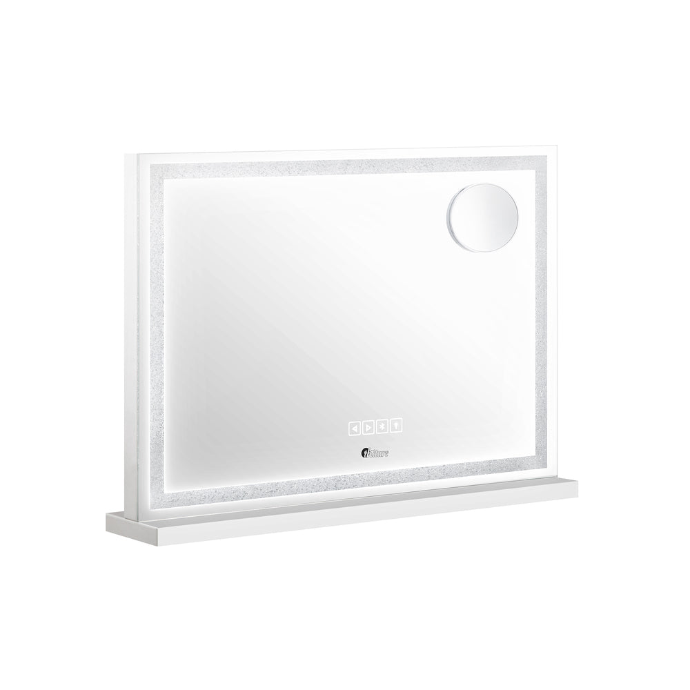 Oikiture Bluetooth Makeup Mirror Crystal LED 58x49cm-Makeup Mirrors-PEROZ Accessories