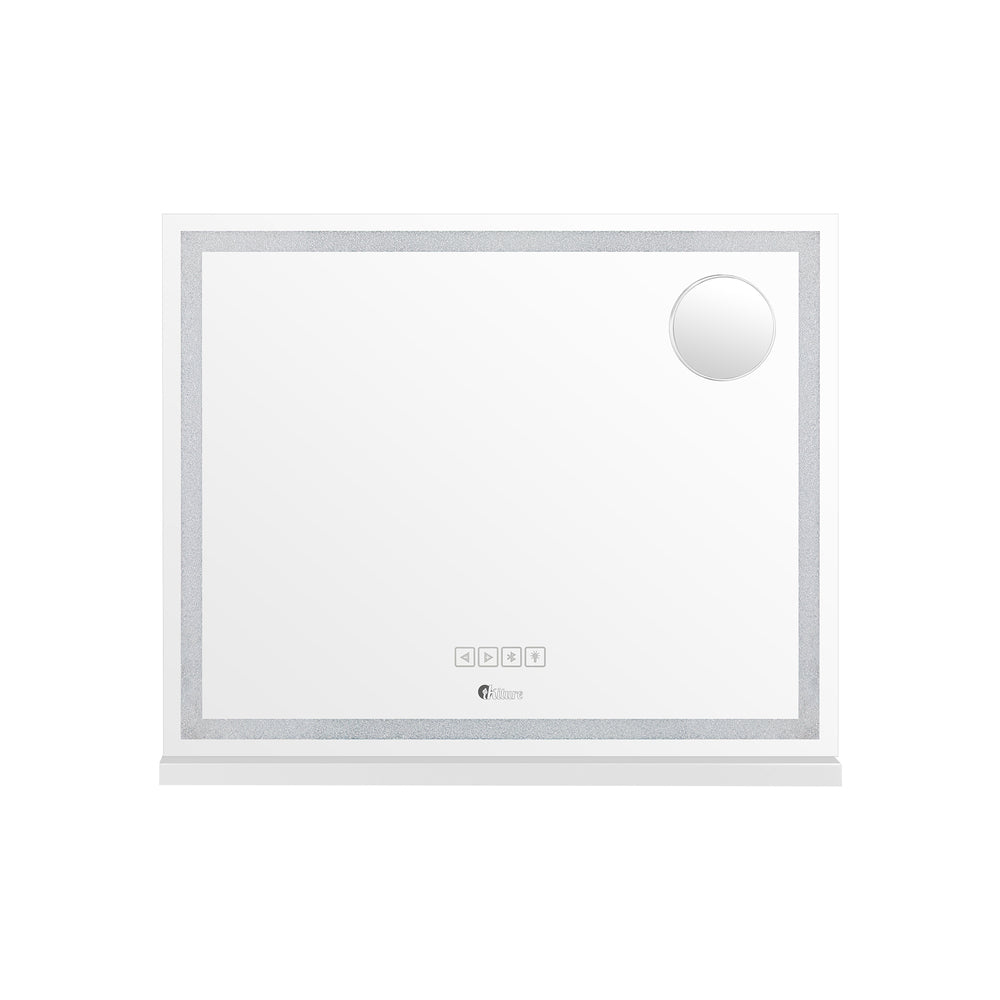Oikiture Bluetooth Makeup Mirror Crystal LED 58x49cm-Makeup Mirrors-PEROZ Accessories