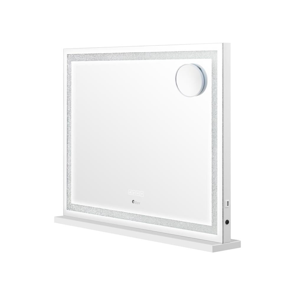 Oikiture Bluetooth Makeup Mirror Crystal LED 58x49cm-Makeup Mirrors-PEROZ Accessories
