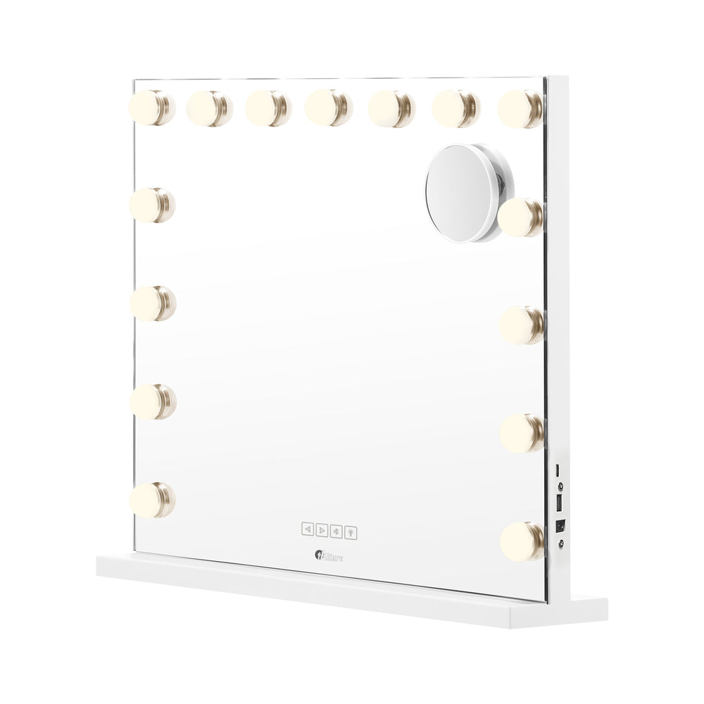 Oikiture Bluetooth Hollywood Makeup Mirror LED 60x52cm-Makeup Mirrors-PEROZ Accessories