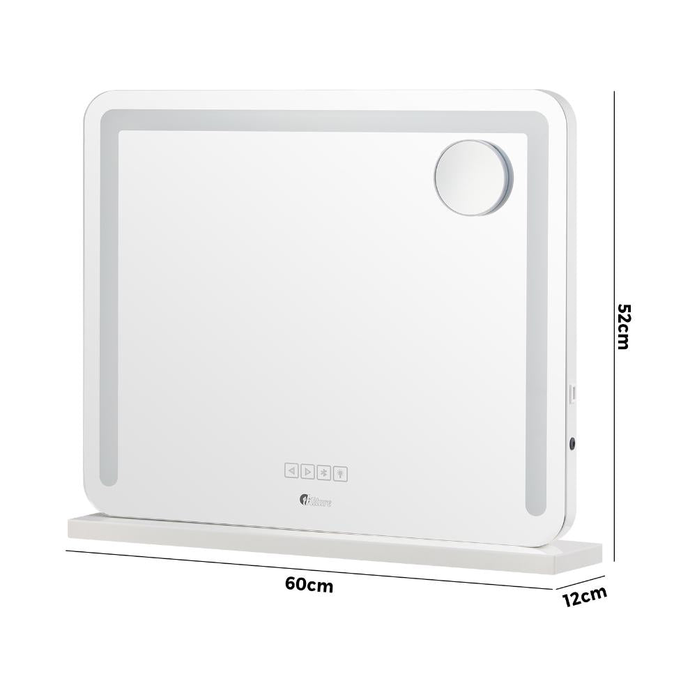 Oikiture Bluetooth Hollywood LED Makeup Mirror 60x52cm-Makeup Mirrors-PEROZ Accessories