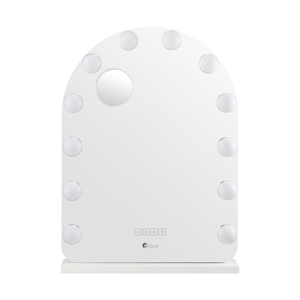 Oikiture LED Arched Makeup Mirror Bluetooth 61x43cm-Makeup Mirrors-PEROZ Accessories