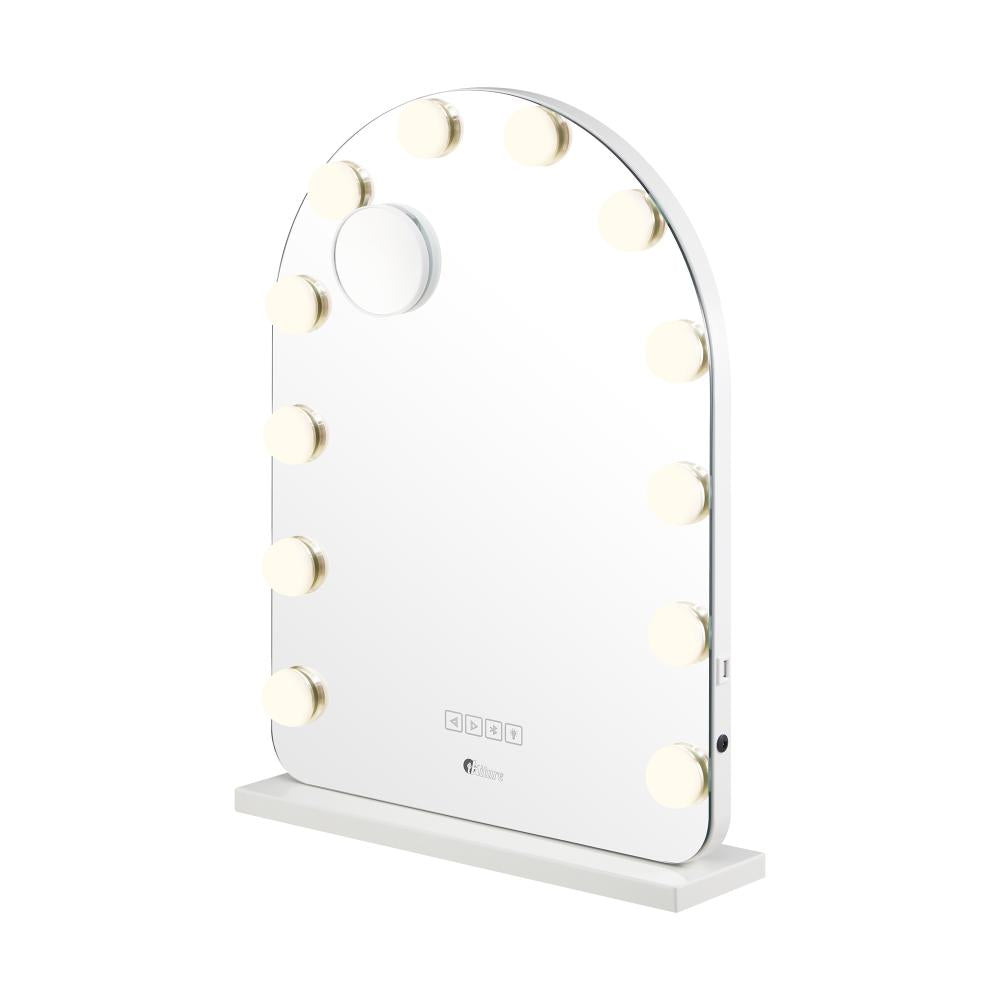 Oikiture LED Arched Makeup Mirror Bluetooth 61x43cm-Makeup Mirrors-PEROZ Accessories