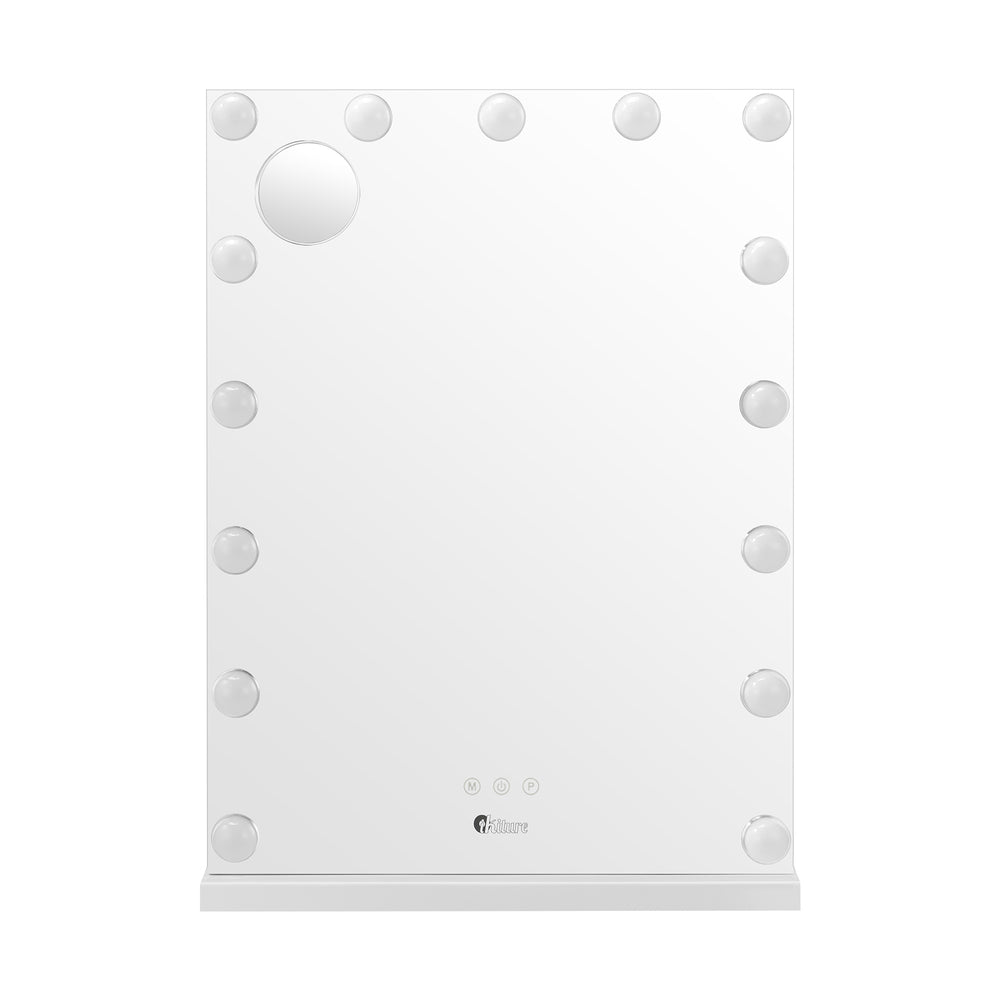 Oikiture LED Makeup Mirror Bluetooth Hollywood 61x43cm-Makeup Mirrors-PEROZ Accessories