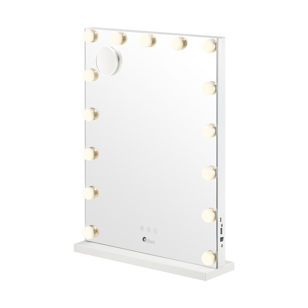 Oikiture LED Makeup Mirror Bluetooth Hollywood 61x43cm-Makeup Mirrors-PEROZ Accessories