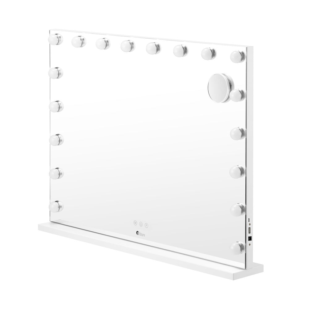 Oikiture Hollywood Makeup Mirror Magnifying LED 18 Bulbs 80x62cm-Makeup Mirrors-PEROZ Accessories