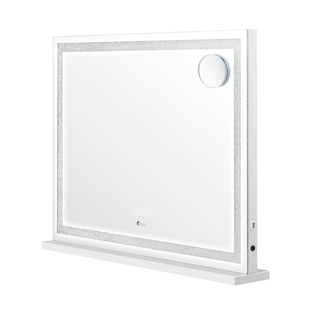 Oikiture Bluetooth Makeup Mirror Crystal LED 80x62cm-Makeup Mirrors-PEROZ Accessories