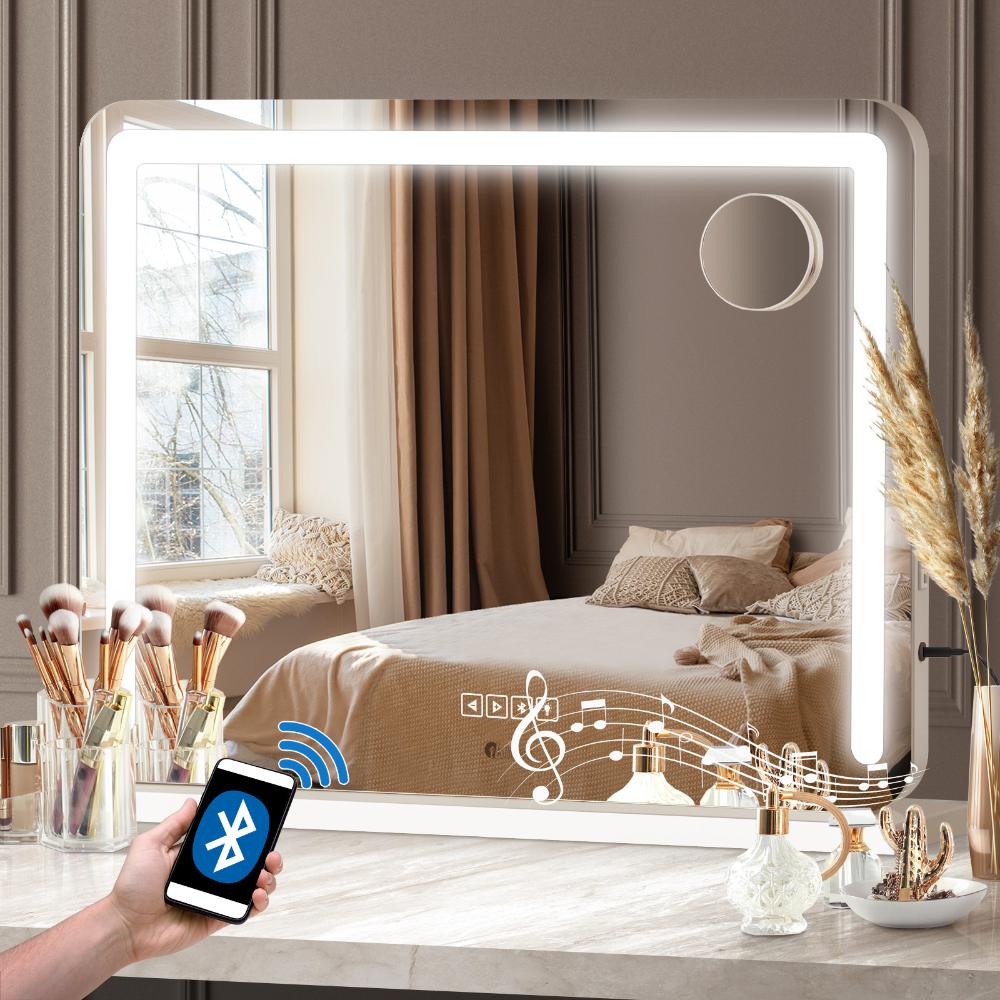 Oikiture Bluetooth Hollywood LED Makeup Mirror 80x62cm-Makeup Mirrors-PEROZ Accessories