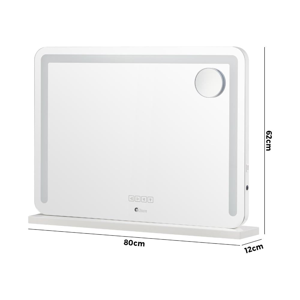 Oikiture Bluetooth Hollywood LED Makeup Mirror 80x62cm-Makeup Mirrors-PEROZ Accessories