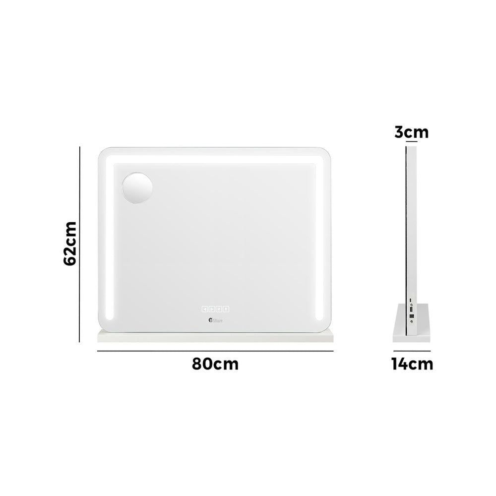 Oikiture Bluetooth Hollywood LED Makeup Mirror 80x62cm-Makeup Mirrors-PEROZ Accessories
