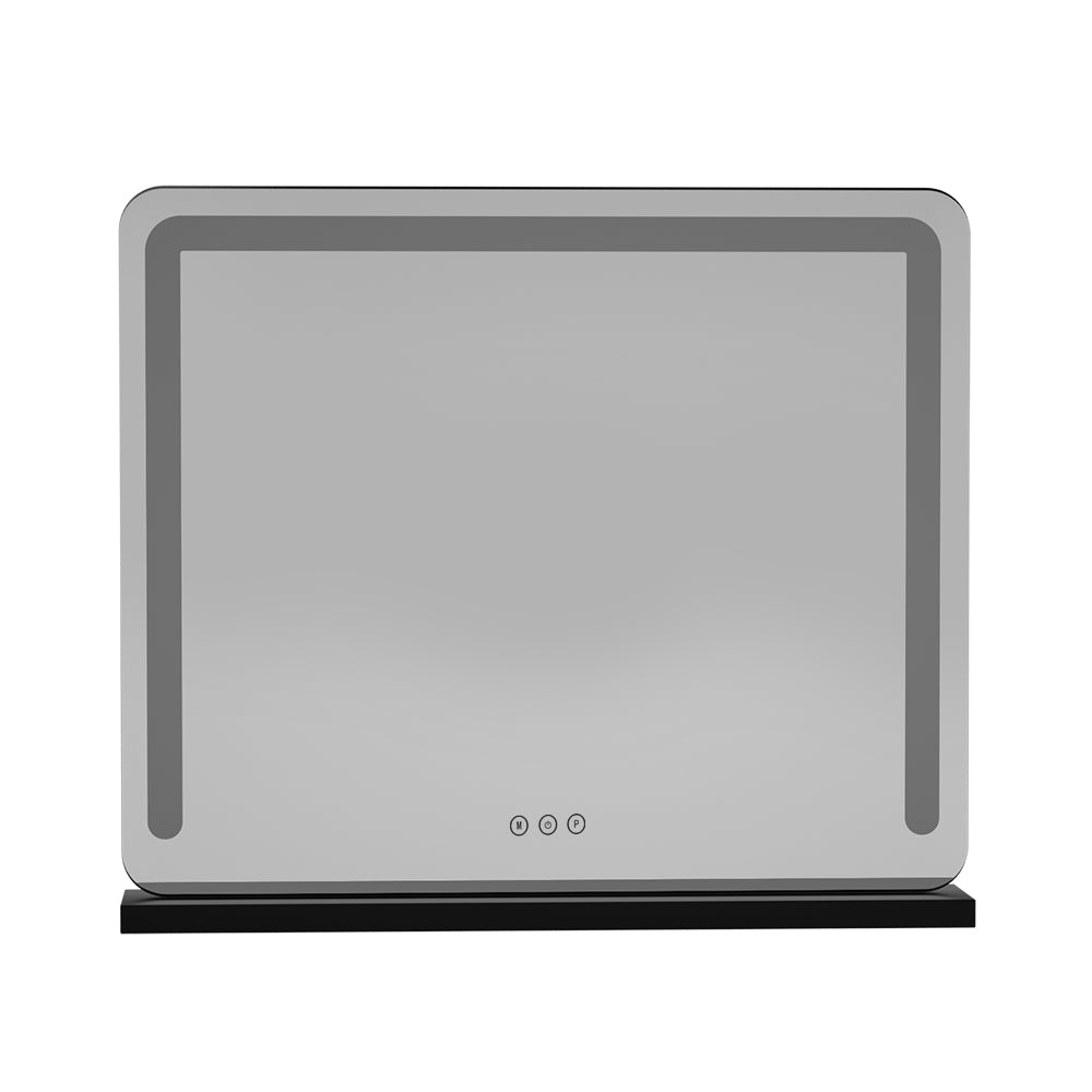 Embellir Makeup Mirror 60x50cm Hollywood Vanity with LED Light Tabletop Black-Makeup Mirrors-PEROZ Accessories