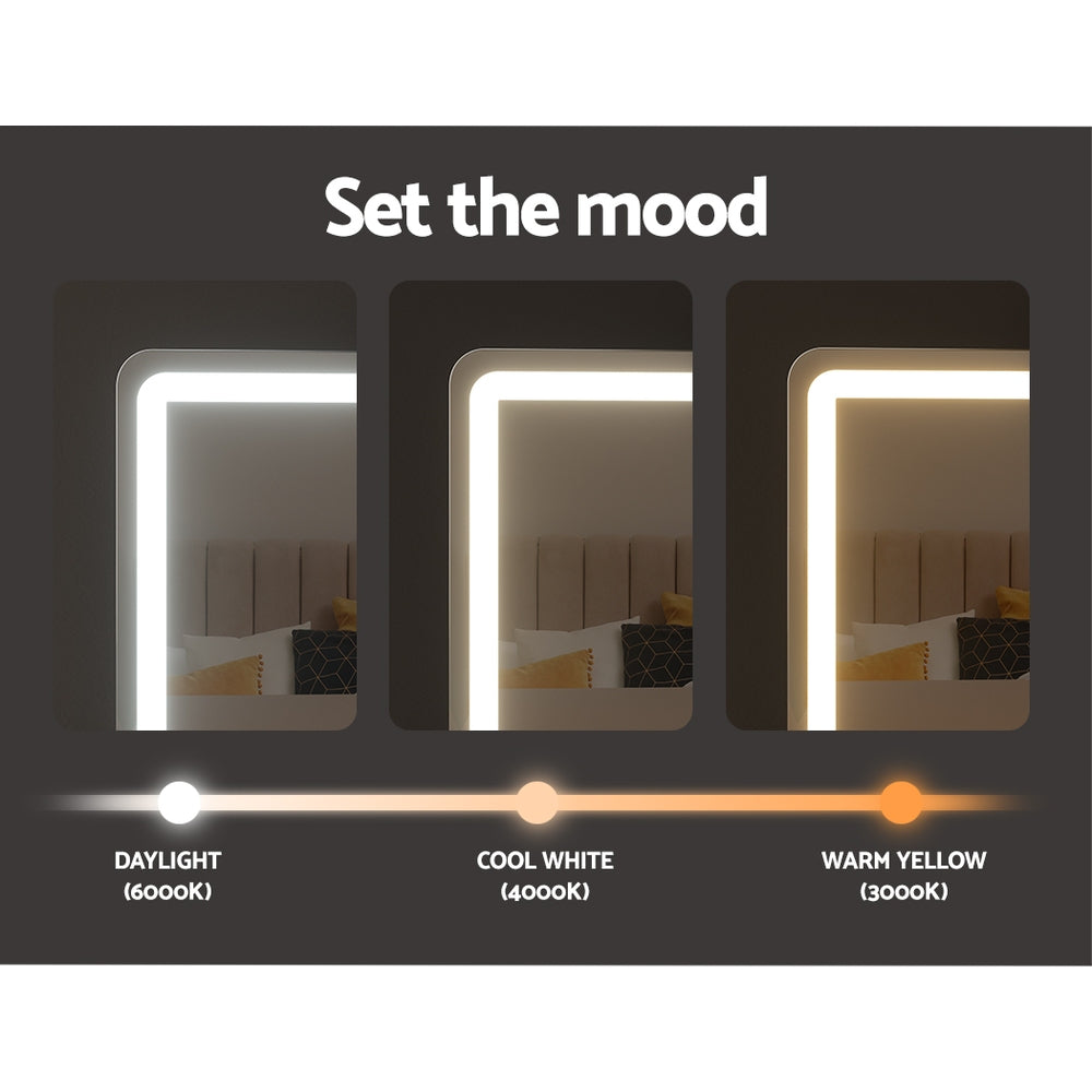 Embellir Makeup Mirror 60x50cm Hollywood Vanity with LED Light Tabletop Black-Makeup Mirrors-PEROZ Accessories