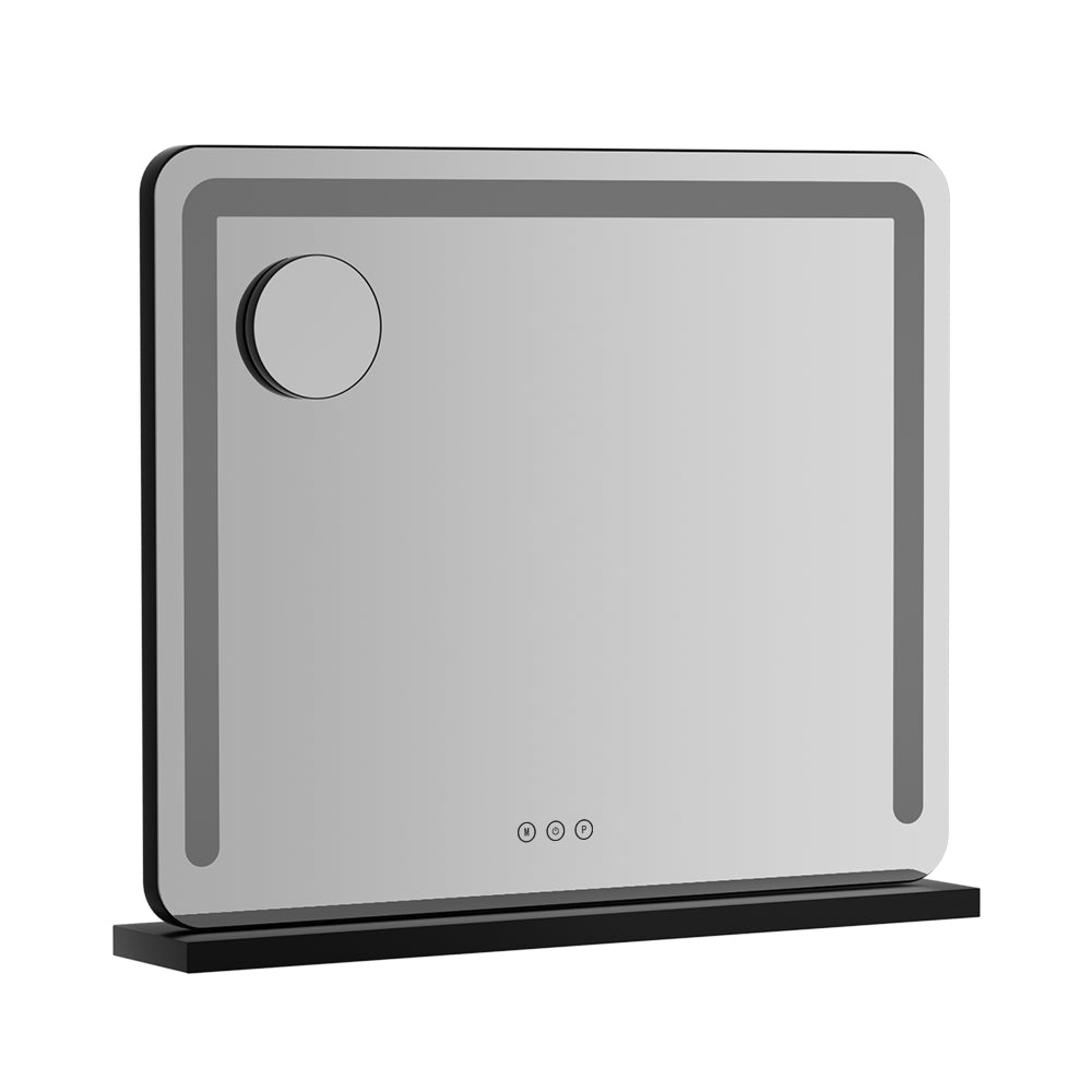 Embellir Makeup Mirror 60x50cm Hollywood Vanity with LED Light Tabletop Black-Makeup Mirrors-PEROZ Accessories