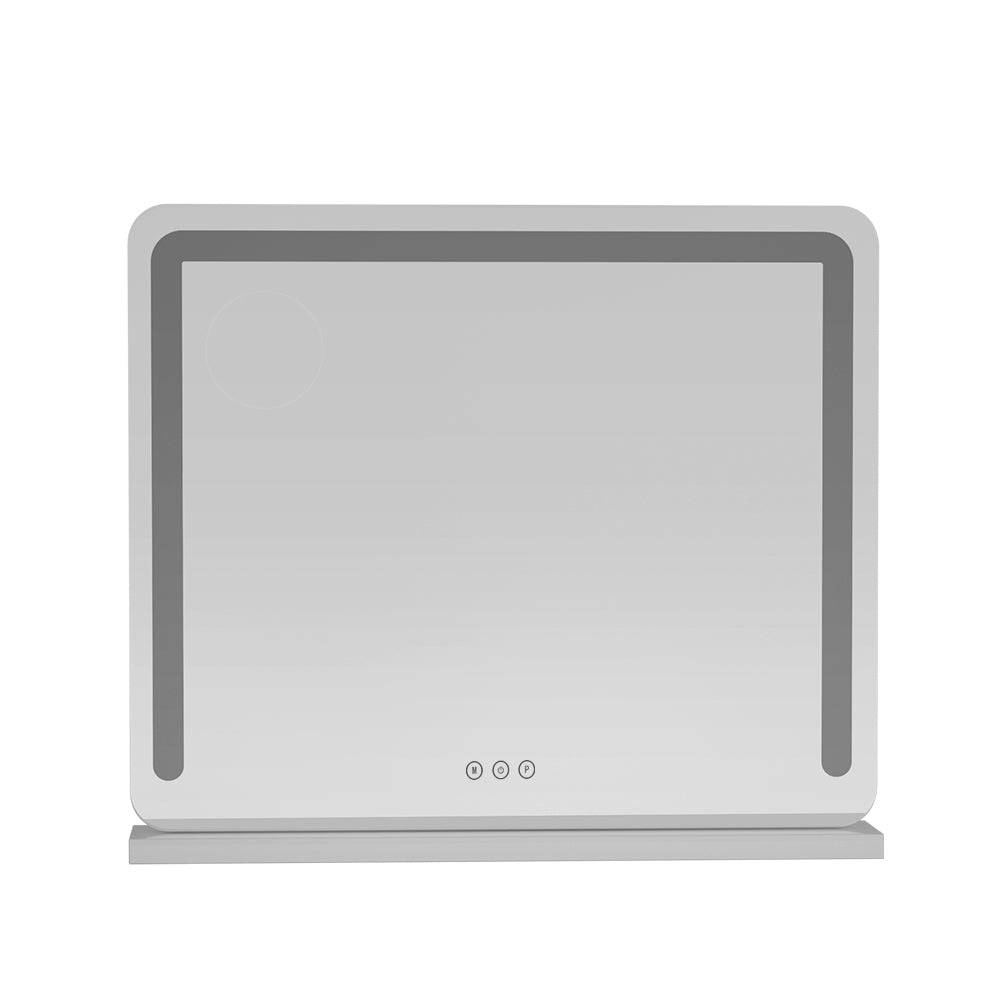 Embellir Makeup Mirror 60x50cm Hollywood Vanity with LED Light Tabletop White-Makeup Mirrors-PEROZ Accessories
