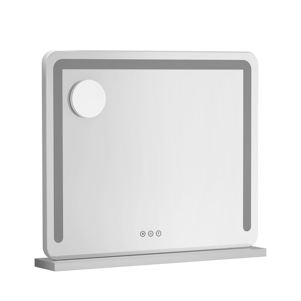 Embellir Makeup Mirror 60x50cm Hollywood Vanity with LED Light Tabletop White-Makeup Mirrors-PEROZ Accessories